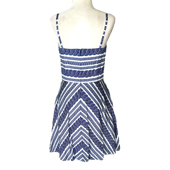 Vineyard Vines Blue & White Nautical Rope Fit & Flare Mini Dress - 10 - Picture 5 of 9
